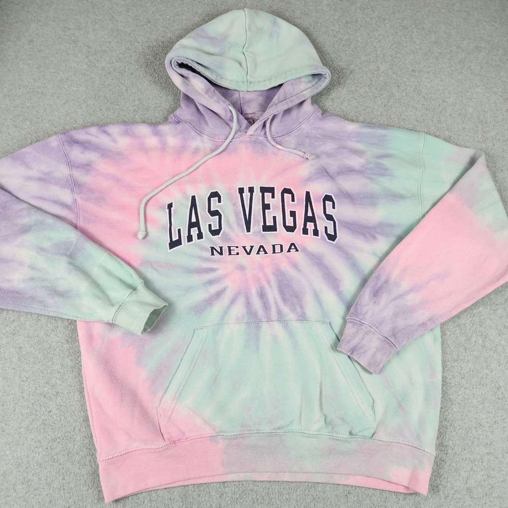 Dreamsicle Hoodie Unisex Large Multicolor Las Vegas Nevada Tie-Dye Pullover